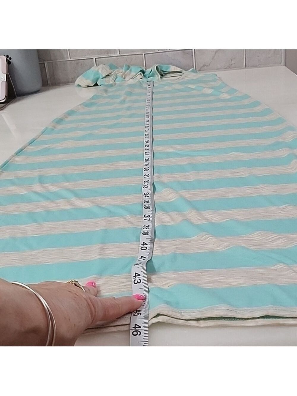 LILY BLEU MAXI DRESS TEAL & GREY - Picture 8 of 9